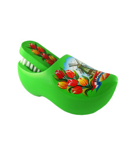 Klompje met borsteltje Lime