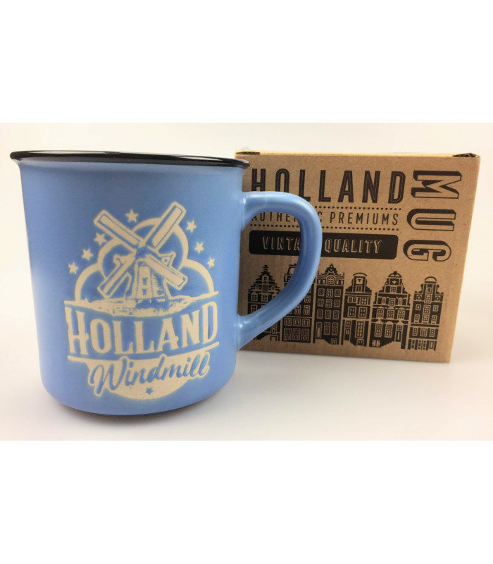 Mok Holland Molen Blauw