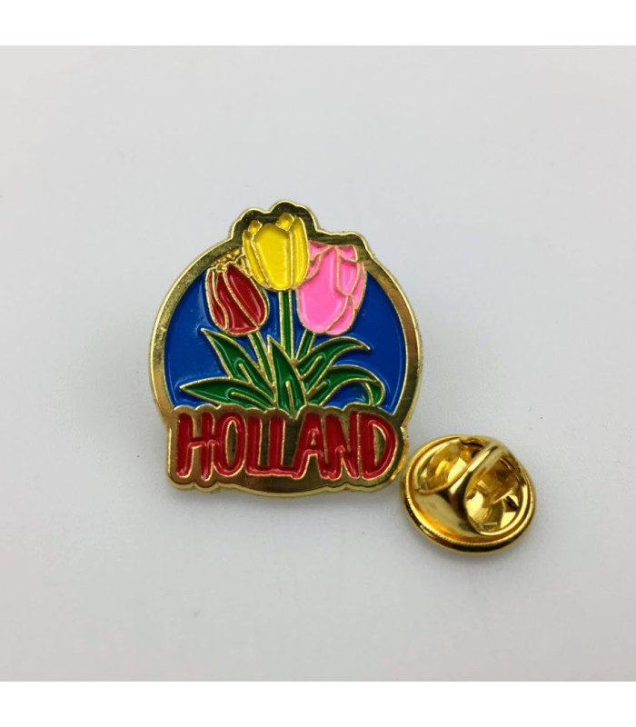 Pin molen met tulpen Holland goud