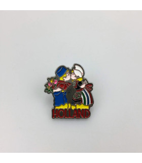 Pin kussend paar Holland zilver