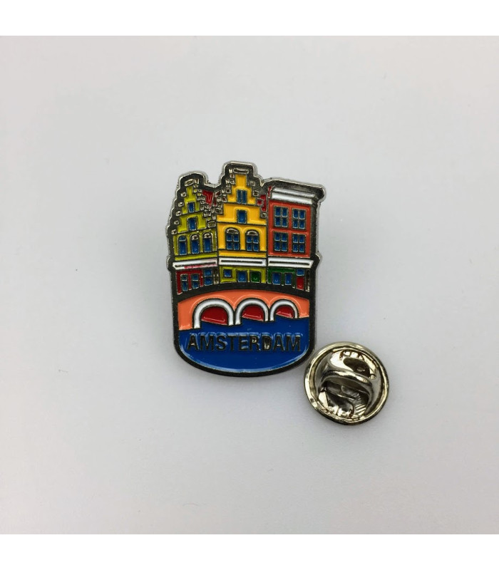 Pin huisjes Amsterdam zilver
