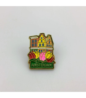 Pin huisjes Amsterdam goud
