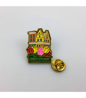 Pin huisjes Amsterdam goud
