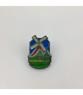Pin Molen Huisjes Volendam zilver