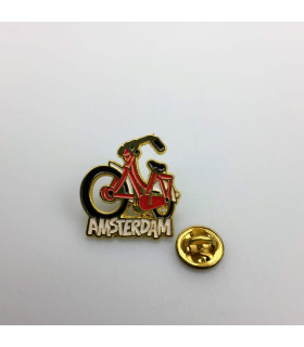 Pin fiets rood Amsterdam goud