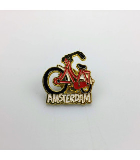 Pin fiets rood Amsterdam goud