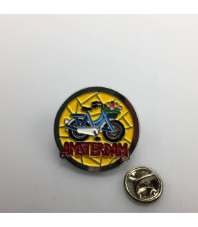 Pin fiets Amsterdam zilver