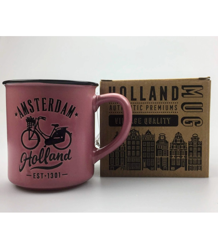 Mok Amsterdam Holland Fiets Roze
