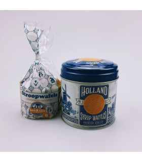 Stroopwafels in blik Holland delftsblauw