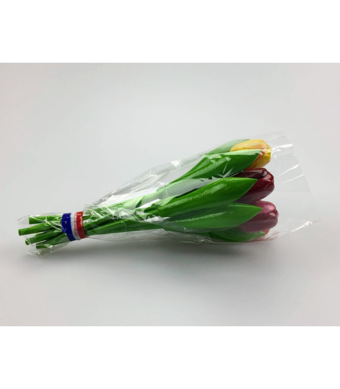 Boeket van 9 houten tulpen 20 cm Multi Color 1