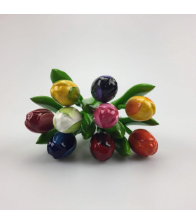 Boeket van 9 houten tulpen 20 cm Multi Color 1