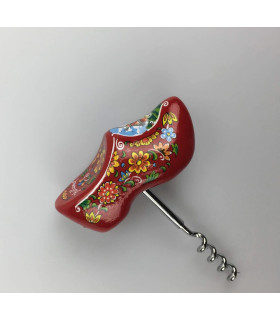 Kurkentrekker houten klomp rood 8 cm