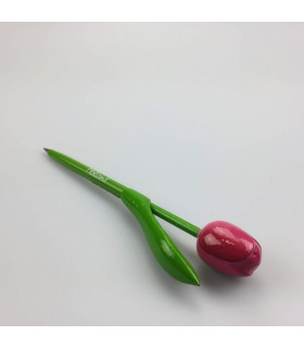 Houten tulp pen roze-rood