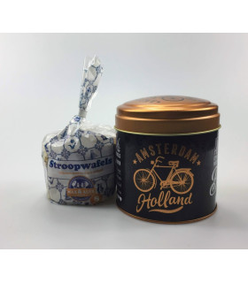 Stroopwafels in blik Amsterdam Holland goud