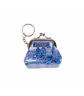 Sleutelhanger portemonnee klein Amsterdam delftsblauw