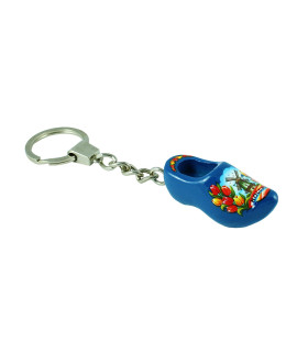 Sleutelhanger met 1 klompje van 4 cm Blauw