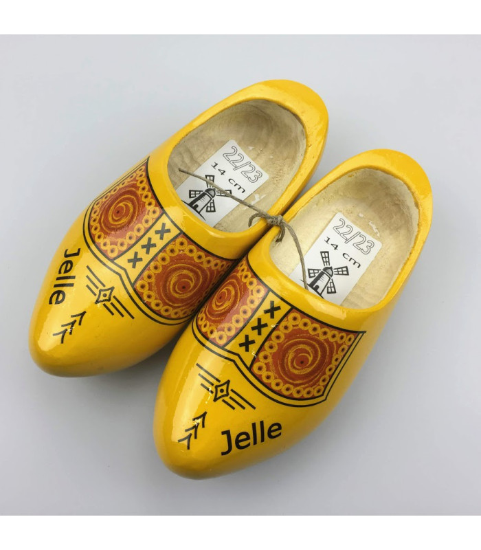 Klompen met naam geel [boerengele uitvoering]