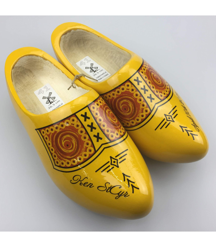 Klompen met naam geel [boerengele uitvoering]