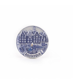 Magneet gracht rond delftsblauw Amsterdam