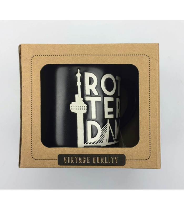 Campmug -Mok Rotterdam zwart