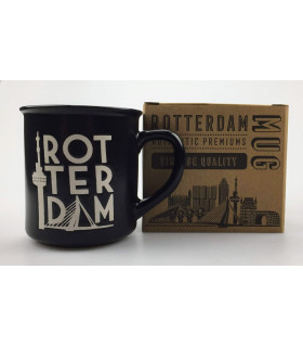 Campmug -Mok Rotterdam zwart