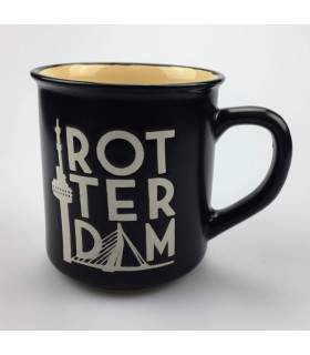 Campmug -Mok Rotterdam zwart