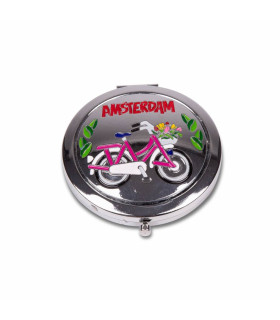 Spiegeldoosje fiets kleur Amsterdam shiny zilver
