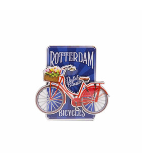 Magneet MDF fiets op blauw Rotterdam