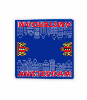 20 x Servetten blauw huisjes Amsterdam