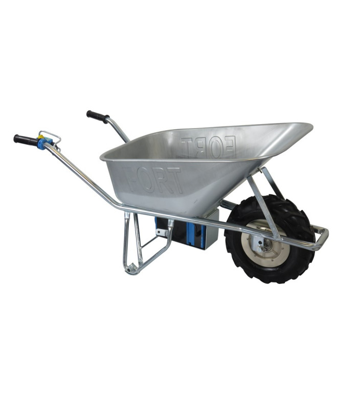 Elektrische kruiwagen met 100 liter 1,2 mm stalen bak