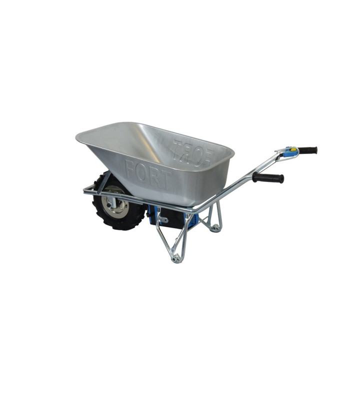 Elektrische kruiwagen met 100 liter 1,2 mm stalen bak