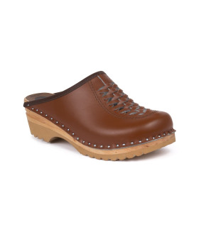 Troentorp lederen klomp bruin