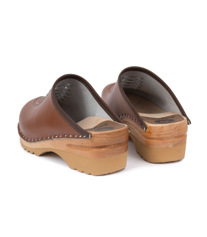 Troentorp lederen klomp bruin