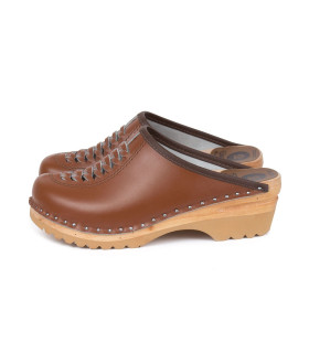 Troentorp lederen klomp bruin