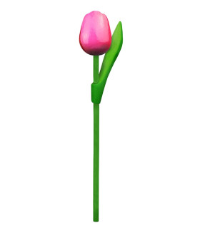 10 stuks Houten tulp op steel 20 cm Pink red
