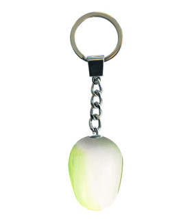 10 stuks Sleutelhanger met tulpje van 3.5 cm White green