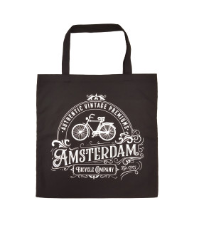 Tas katoen Amsterdam zwart classic