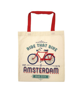 Tas katoen Amsterdam zwart classic