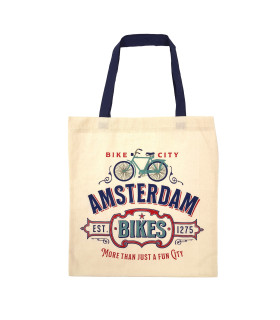 Tas katoen Amsterdam zwart classic