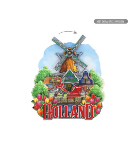 MDF Holland fiets molen met draaiende wiek