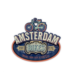 MDF magneet vintage Amsterdam bikes blue