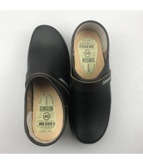 Simson lederen klompen met PU lichtgewicht zool en dichte hiel 