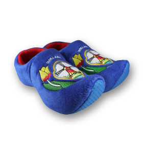 Klomppantoffels blauw/molen/tulpen + sleutelhanger