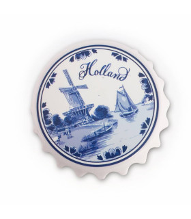 Opener magneet Molen delftsblauw Holland
