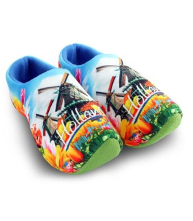 Klomppantoffels Holland Molen Tulpen + gratis sleutelhanger