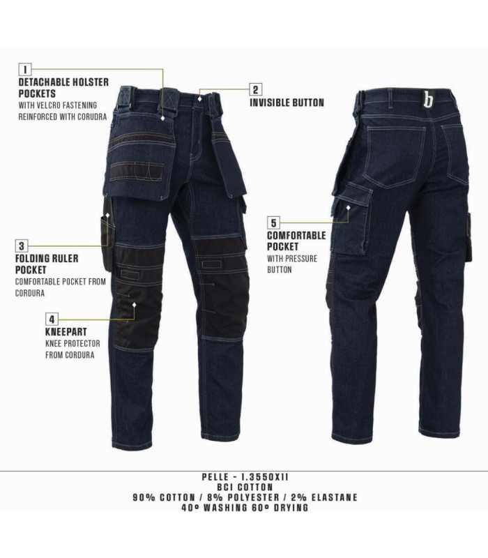 Brams Paris Pelle 1.3550/X11 Holsterpocket Spijkerbroek