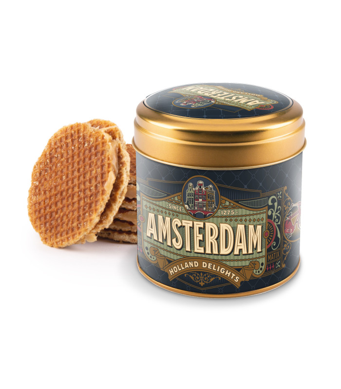Stroopwafels in blik Amsterdam decor Charleston