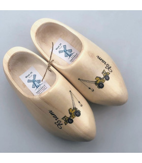 [Geboorte] klompjes met naam blank gelakt met kraan