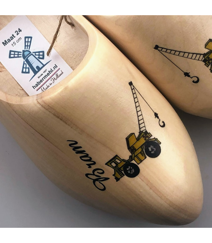 [Geboorte] klompjes met naam blank gelakt met kraan