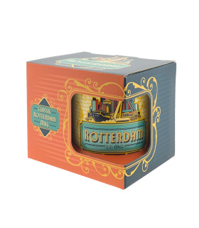 Beker - Mok  Rotterdam skyline blauw incl. luxe geschenkverpakking
